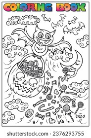 Children's coloring book for Halloween