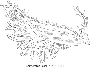 Children's coloring of fire bird