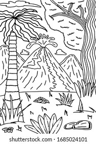 Children's coloring on the theme of the ancient world and dinosaurs.