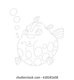 Children's Coloring Page - Sea Creatures: trace and color