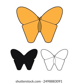 children's coloring vector illustration of butterfly origami shapes