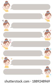 Children's comment balloon set (girl)