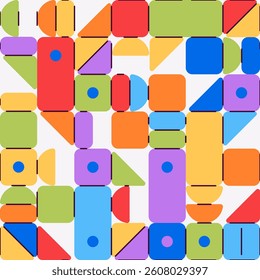 Children's constructor cubes. Different colors. Seamless abstract geometric pattern. Vector illustration. Blocks for building.
