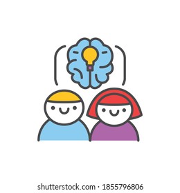 Children's creative studio color line icon. Pictogram for web page, mobile app, promo. UI/UX/GUI design element. Editable stroke.