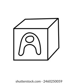 Children's cube. Vector illustration in doodle style.