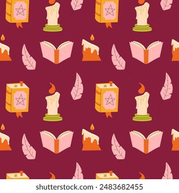 childrens cute background. Witchcraft and magic seamless pattern