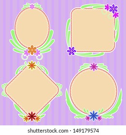 Children's cute floral frame. Vector illustration