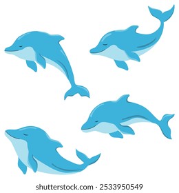Cartão de felicitações para crianças. Desenhos animados de animais marinhos em coleção estilo doodle para design. 