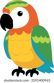 "Children's Cute Parrot Stickers Collection - Adorable Cartoon Macaw Birds Illustration for Kids' Prints