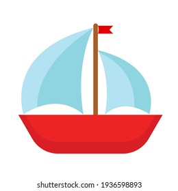 Children's Cute ship simple icon. Vector Illustration EPS10