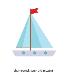 Children's Cute ship simple icon. Vector Illustration EPS10