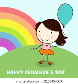 Fondo del día de los niños con arco iris