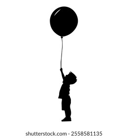 Children's Day Balloon Silhouette Illustration