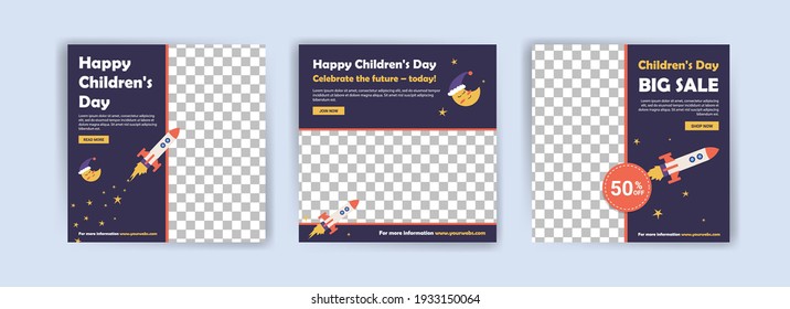 Children's Day. Children's Day banner template. Promotional banner for social media post.