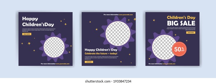 Children's Day. Children's Day banner template. Promotional banner for social media post.