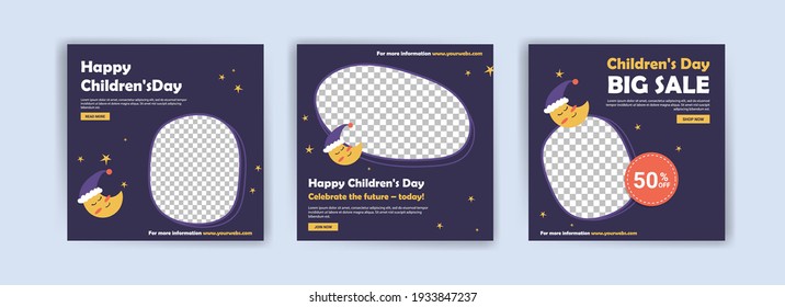 Children's Day. Children's Day banner template. Promotional banner for social media post.