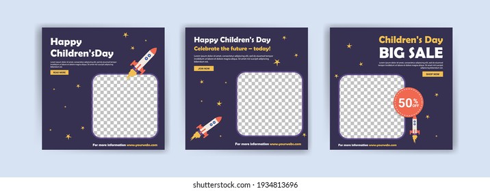 Children's Day. Children's Day banner template. Promotional banner for social media post.