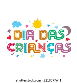 Children's Day Brasil Portugis vectors stock