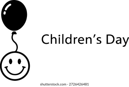 Celebración del día de los niños con el globo sonriente de la cara