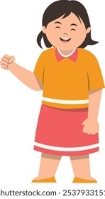 Children's Day Character Isolated on White Background. Vector Cartoon Illustration