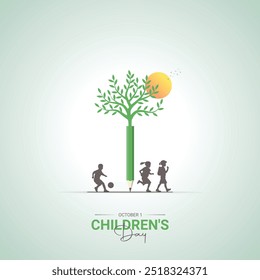 Children's Day creative design for banner poster 3D Illustration