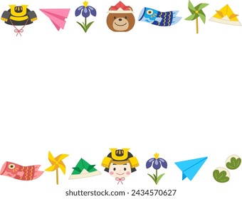 Children's day cute frame illustration material