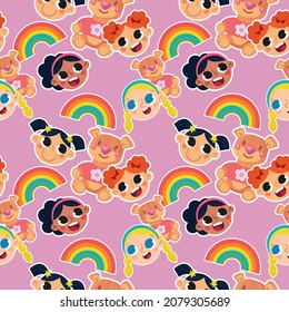 Children's day and cute seamless vector
