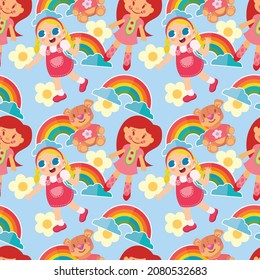 Children's day and cute seamless vector