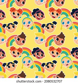 Children's day and cute seamless vector