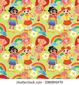 Children's day and cute seamless vector