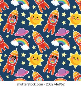 Children's day cute seamless vector