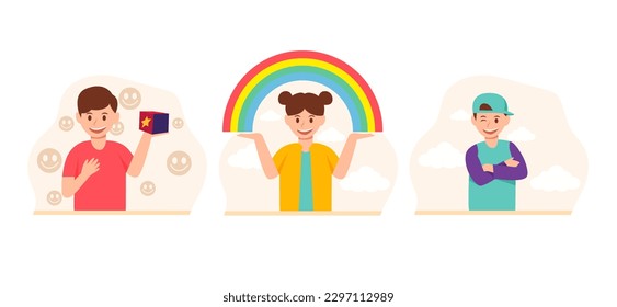 Children's Day Flat Bundle Design Illustration