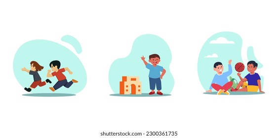 Children's Day Flat Bundle Design Illustration