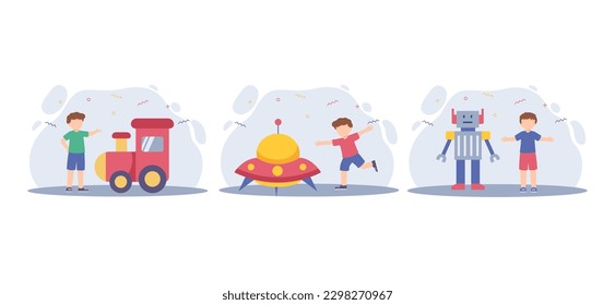Ilustración de un paquete plano para niños