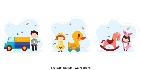 Children's Day Flat Bundle Illustration