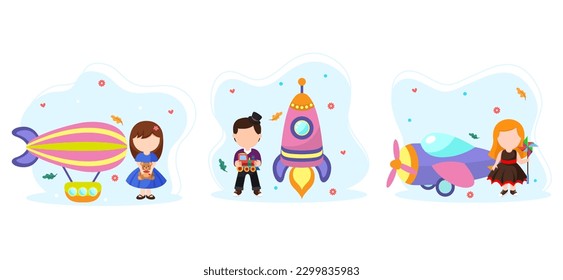 Children's Day Flat Bundle Illustration