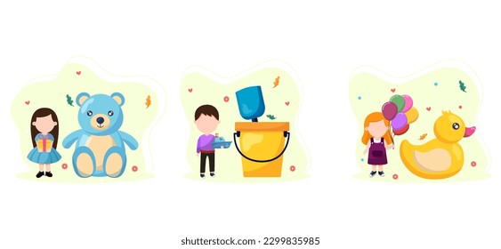 Children's Day Flat Bundle Illustration