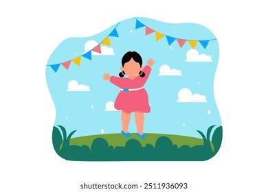Ilustración plana del diseño del día de los niños