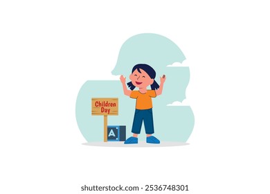 Ilustración plana del diseño del día de los niños