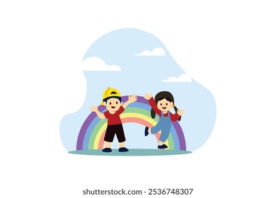 Illustration für flaches Design zum Kindertag