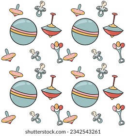 Children's day hand drawn seamless pattern