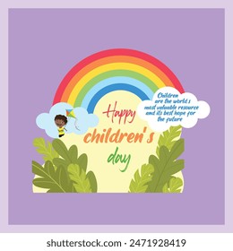 Children's Day holiday banner with happy kids