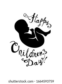 Children's day. June 1. Vector congratulation card