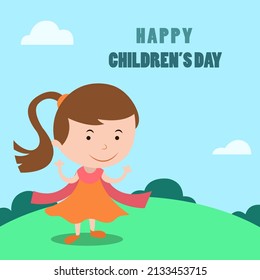 Childrens day with kid playing vector