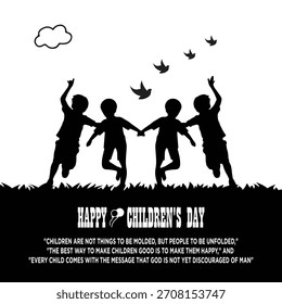 Diseño del poste del día del niño, feliz día del niño, fondo del día del niño, Anuncio del día del niño, publicación en redes sociales, tarjeta de felicitación, cartel, tarjeta de decoración, Vector, ilustración.