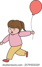 Children's Day Running with balloons