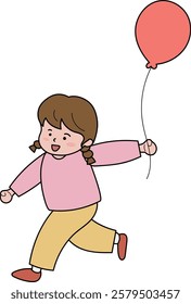 Children's Day Running with balloons