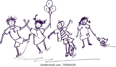 children's day, sketch