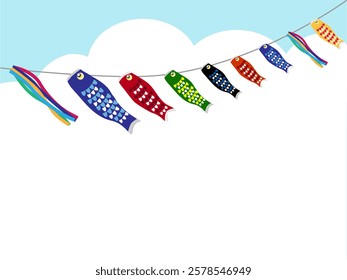 Children's Day that Japanese traditional. Sky and carp streamers.