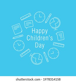 Children's day vector background. Happy Children's Day title. Happy Children's Day inscription.